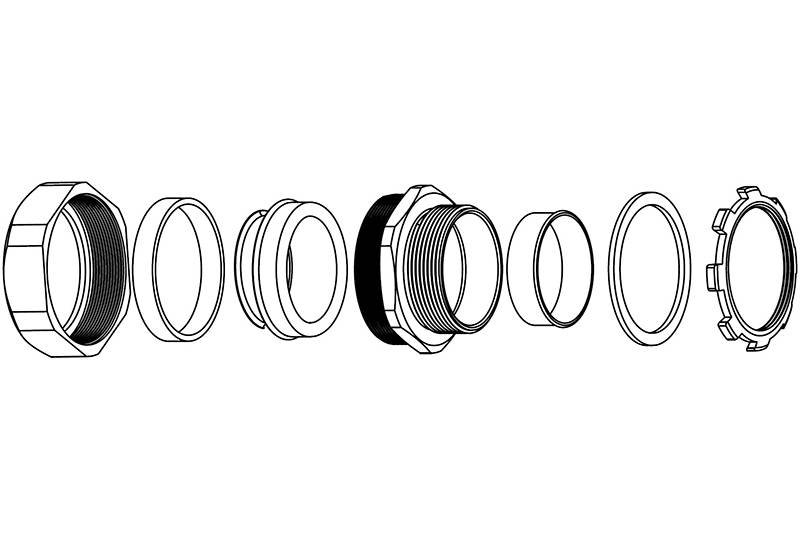 電氣保護金屬軟管接頭防水防電磁波干擾應(yīng)用 – ABZ60 Series